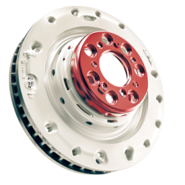 an image of a white and red wheel hub