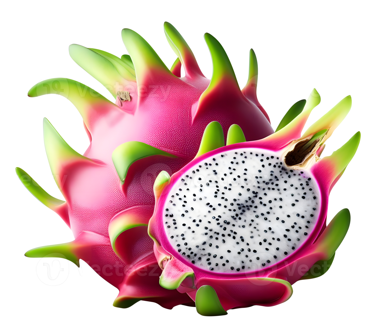 dragon fruit on a white background