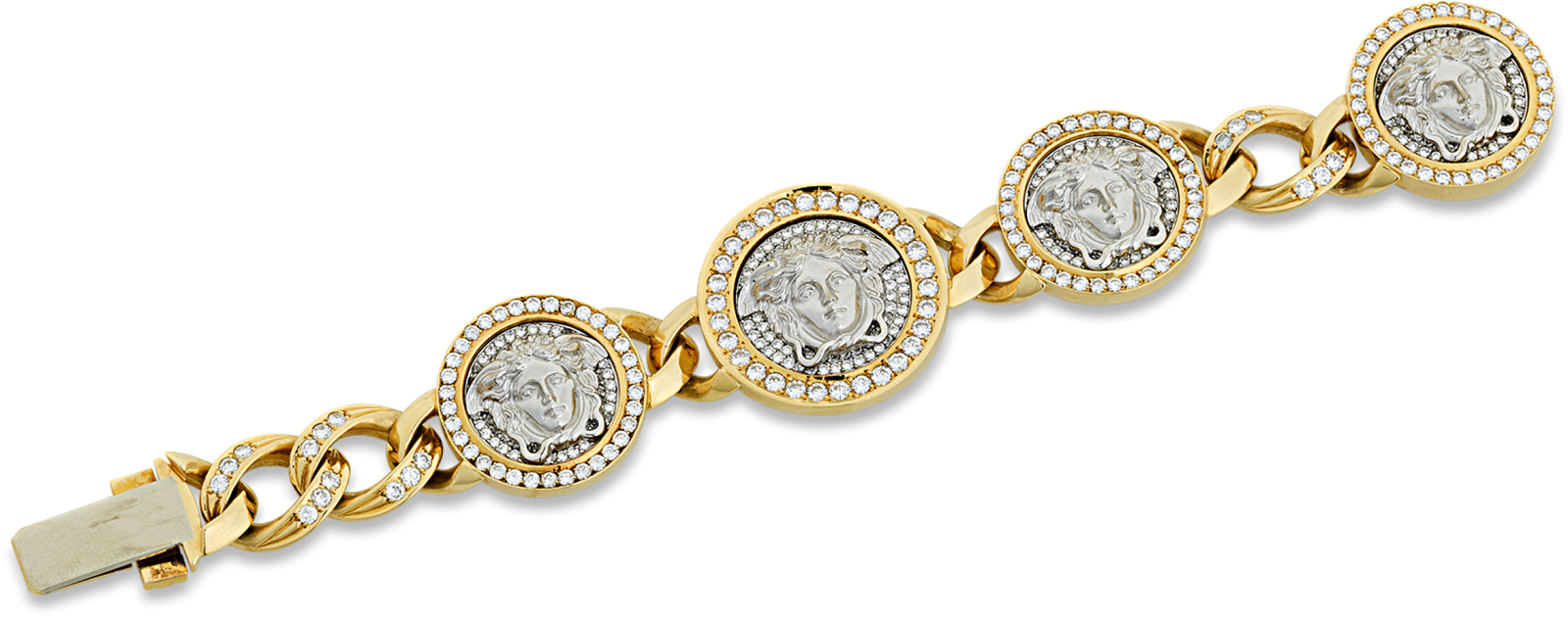 a yellow gold and diamond bracelet