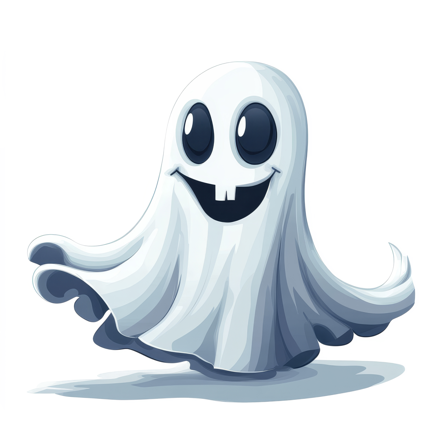 a cartoon ghost with a big smile on his face