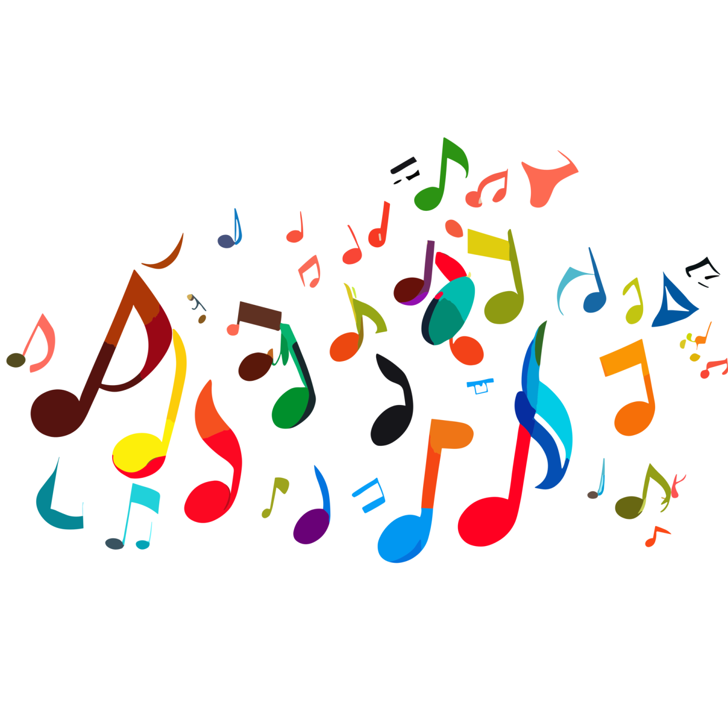 a group of colorful musical notes
