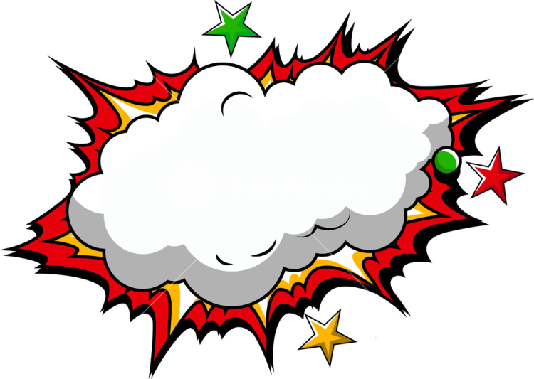 a comic speech bubble with stars around it