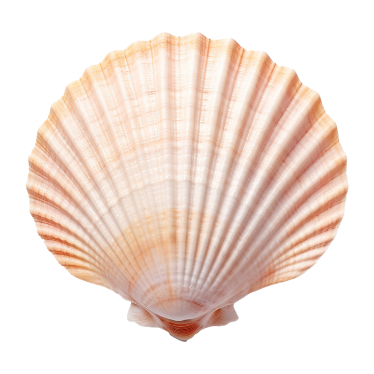 a close up of a shell on a white background