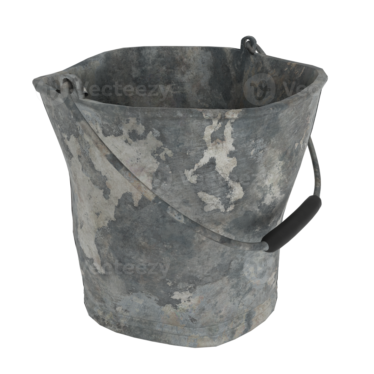 an old bucket bag on a white background