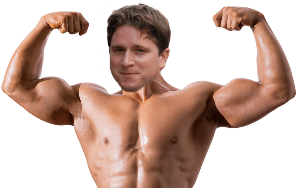 a shirtless man flexing his muscles