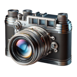 a camera with a lens attached to it