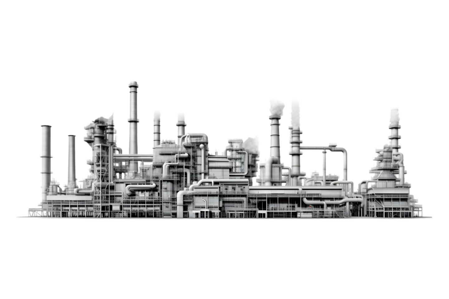 a black and white photo of an industrial plant