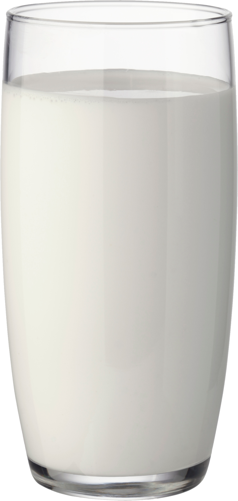 a glass of milk on a white background