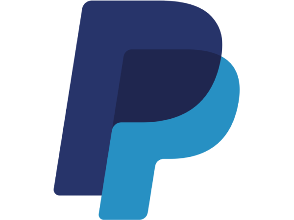 a blue logo with the letter p on it