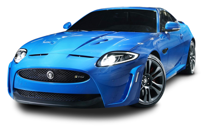 a blue car on a white background