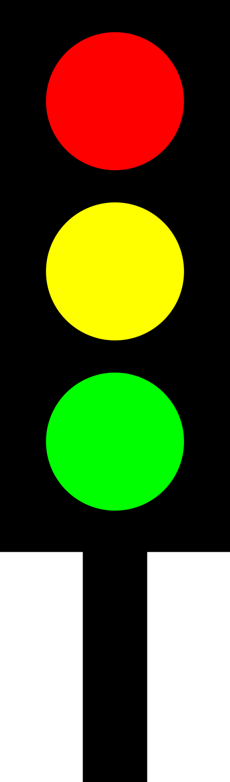 a traffic light with red, green and yellow lights
