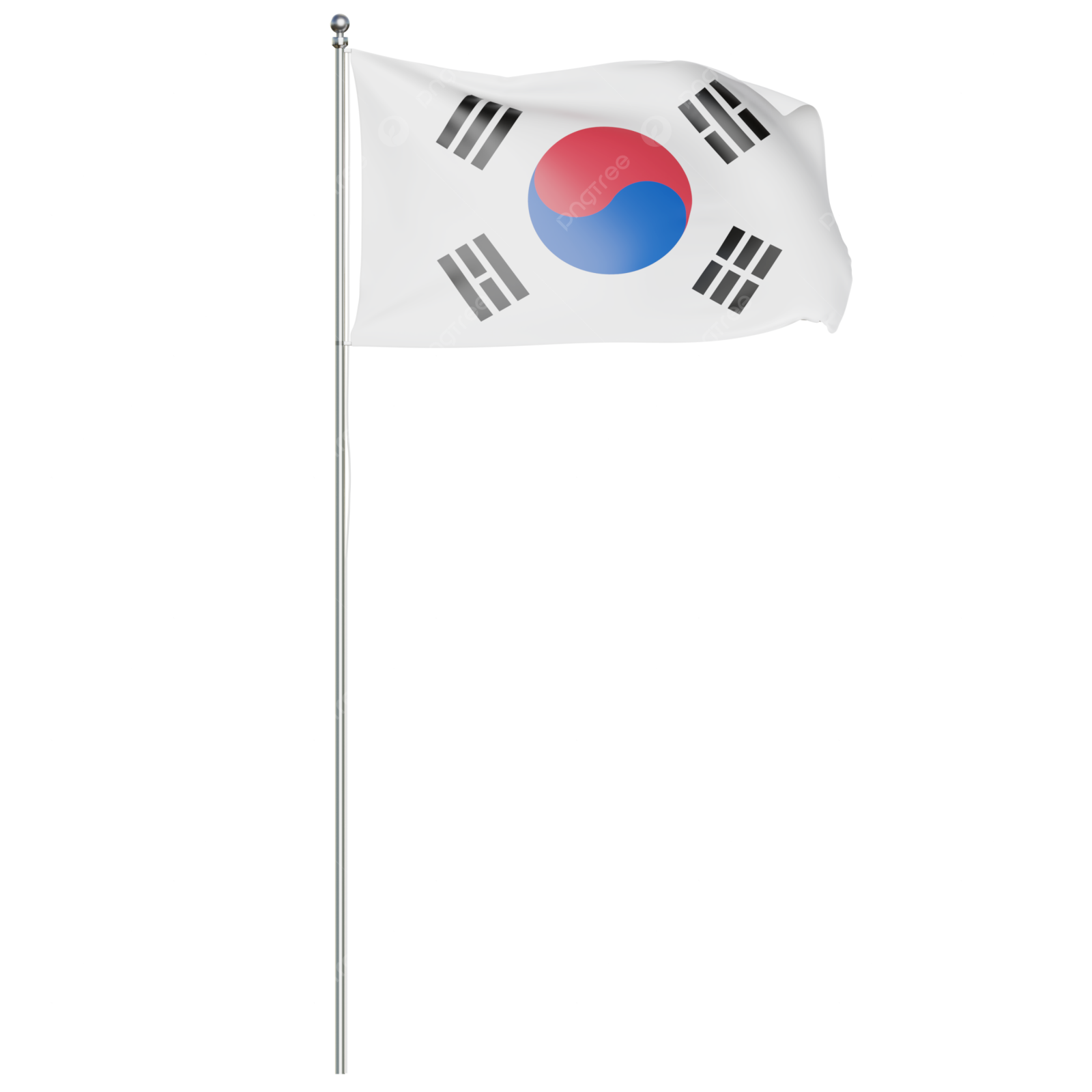 the south korean flag on a white background