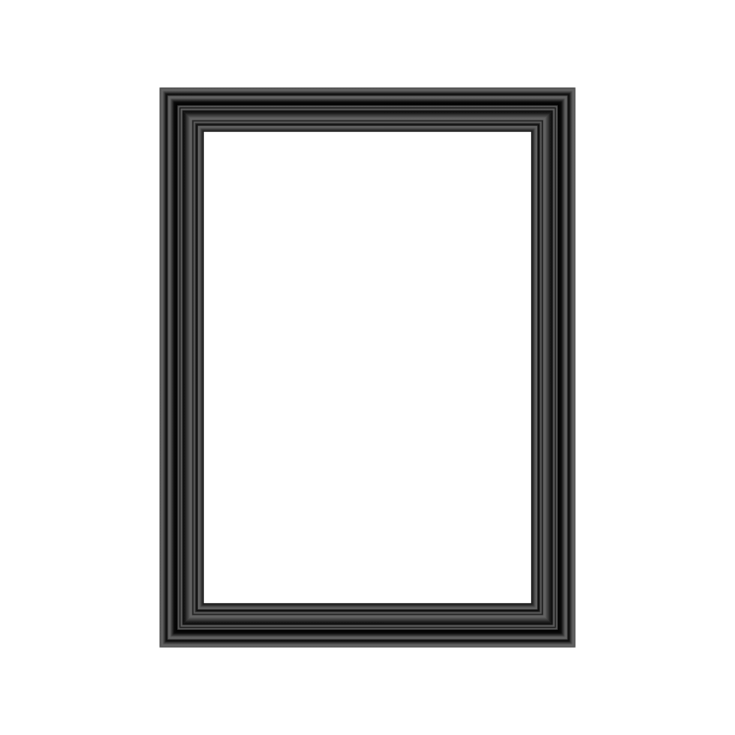 a black picture frame on a white background