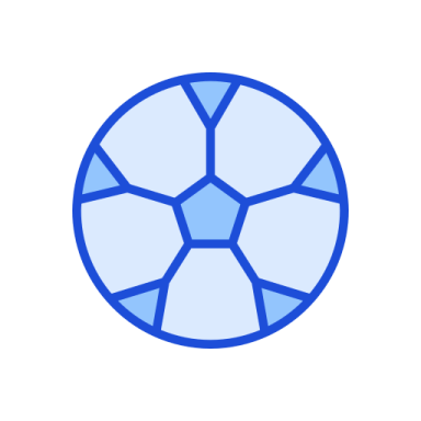 a blue and white circular icon