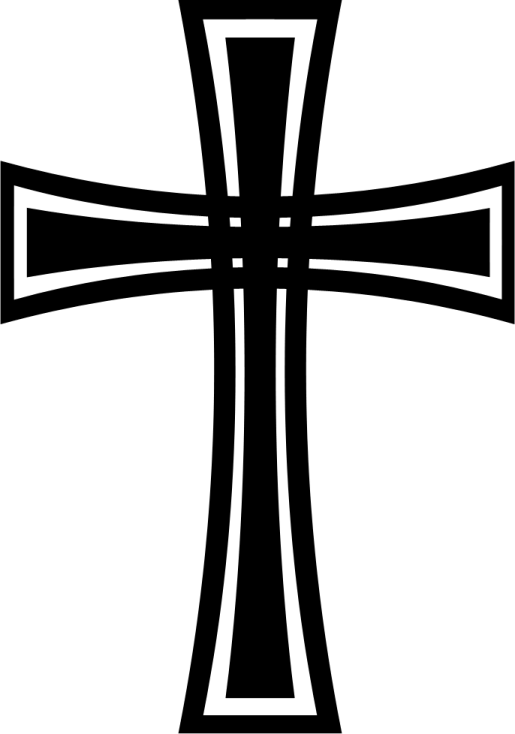 a black and white cross