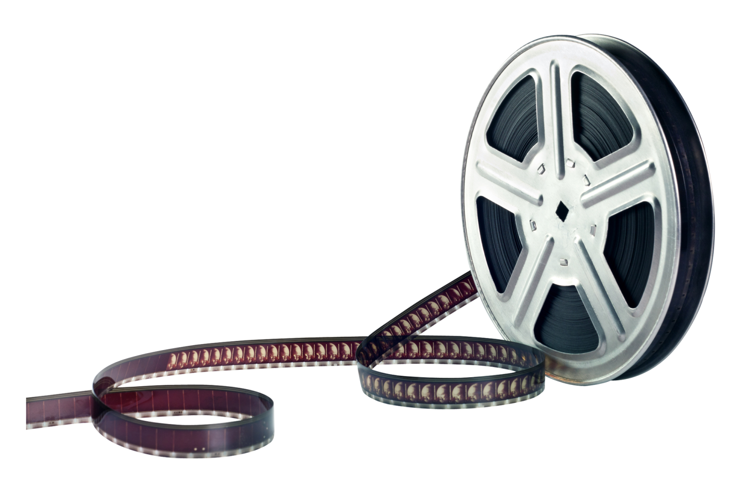 a reel of film on a white background