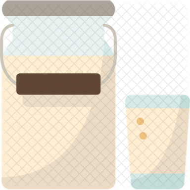 a jar of milk and a glass