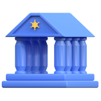 a blue building with a star on top