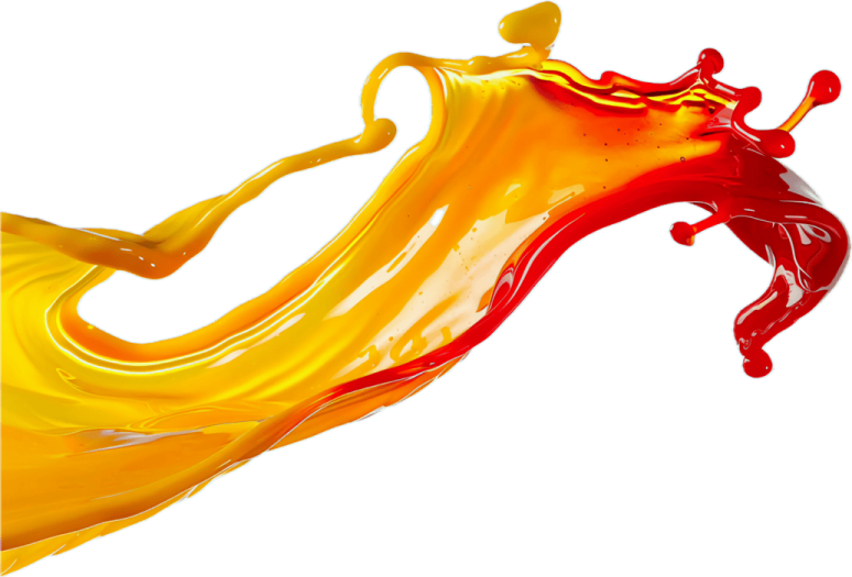 a red and yellow liquid splash