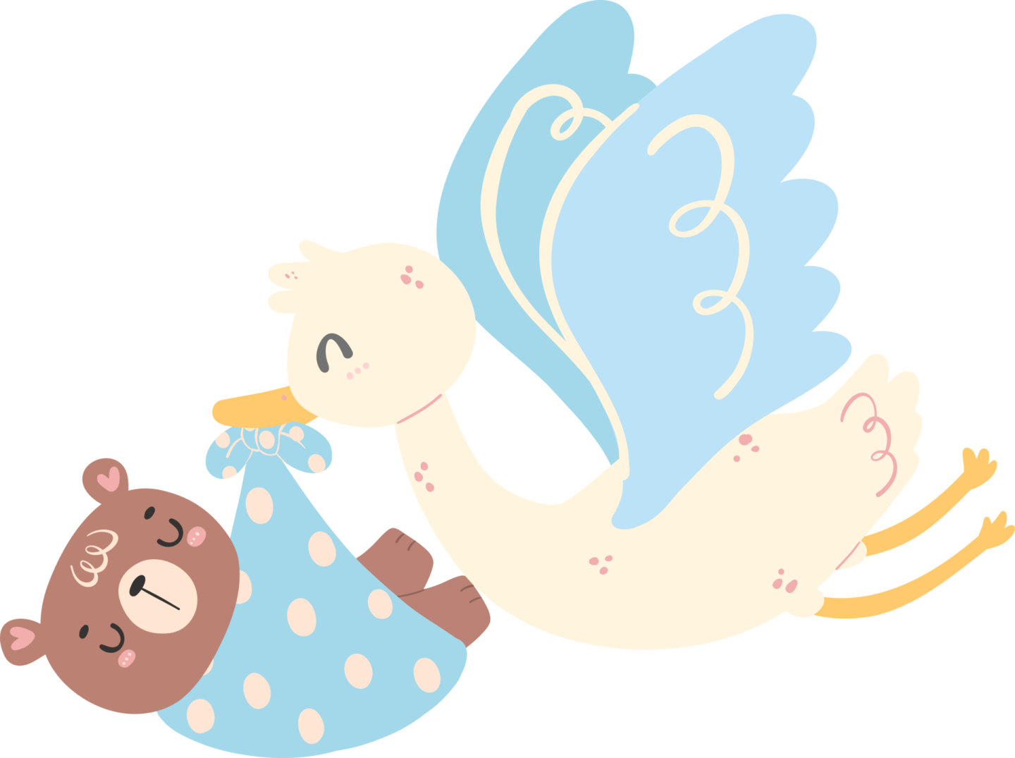 a baby duck and a teddy bear playing together