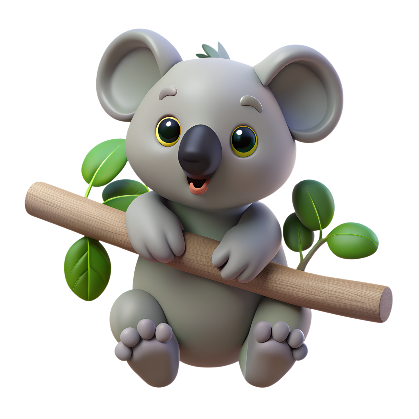 a cartoon kolosh sitting on top of a tree branch
