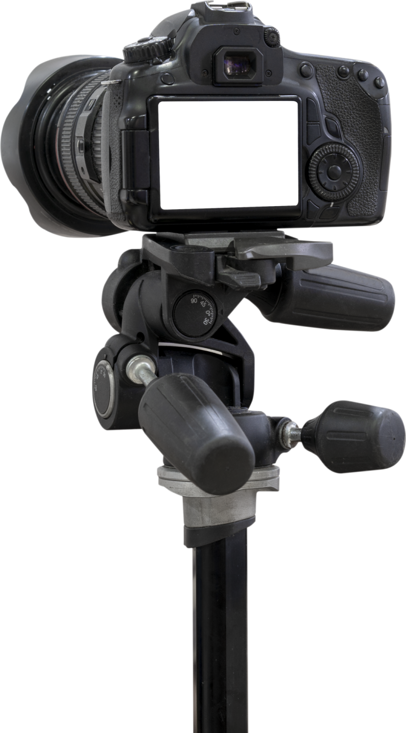 a camera with a tripod attached to it