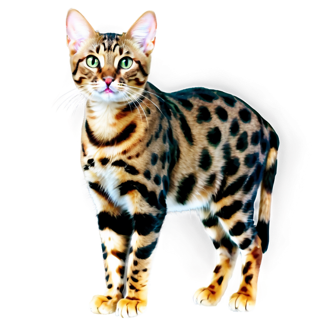 a cat standing in front of a white background