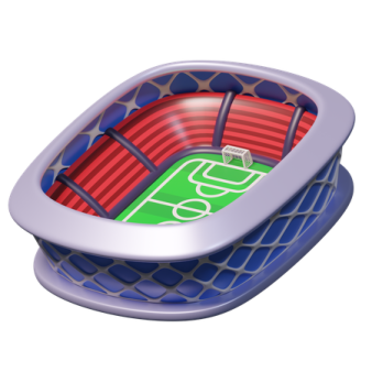 an inflatable with a football field inside