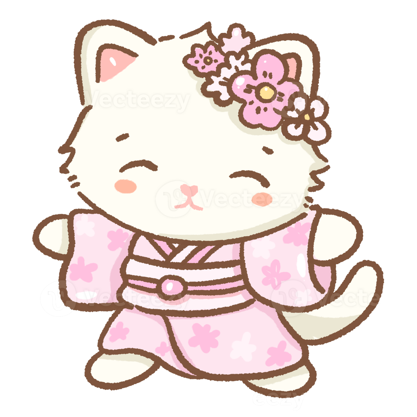 a cartoon cat wearing a kimono