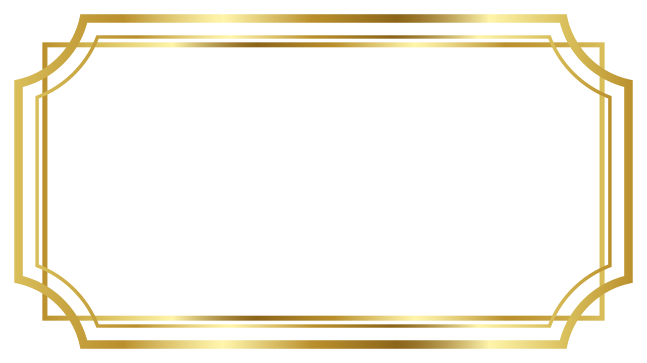 a gold frame with a white background