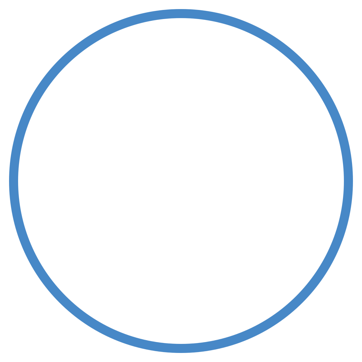 a blue circle on a white background