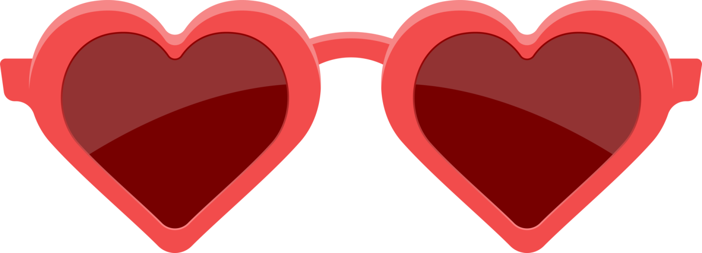 a pair of heart shaped sunglasses