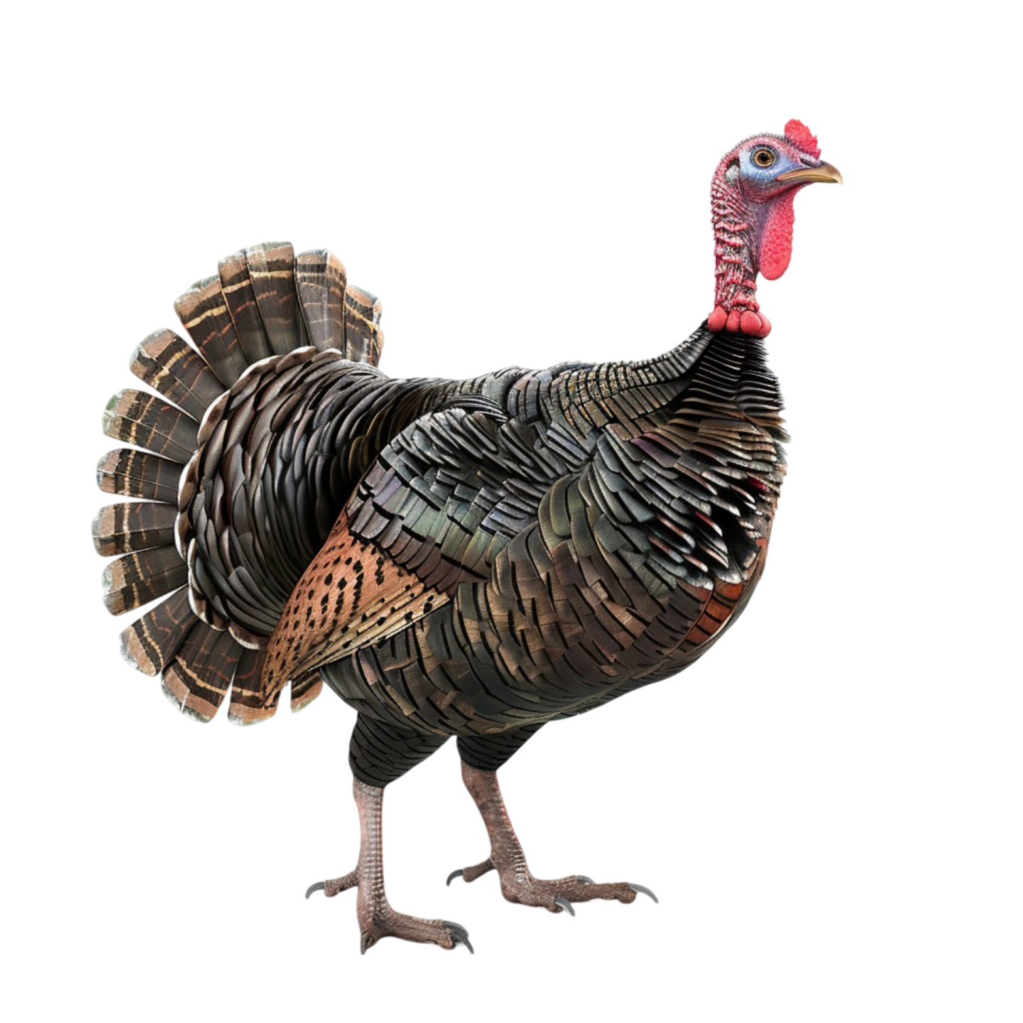 a turkey that is standing on a white background