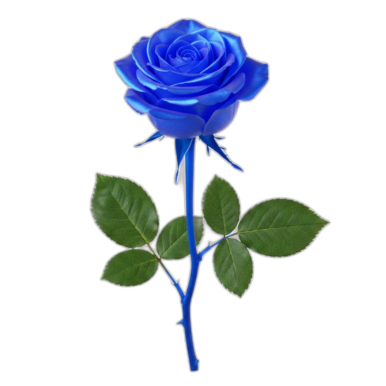 a blue rose on a white background