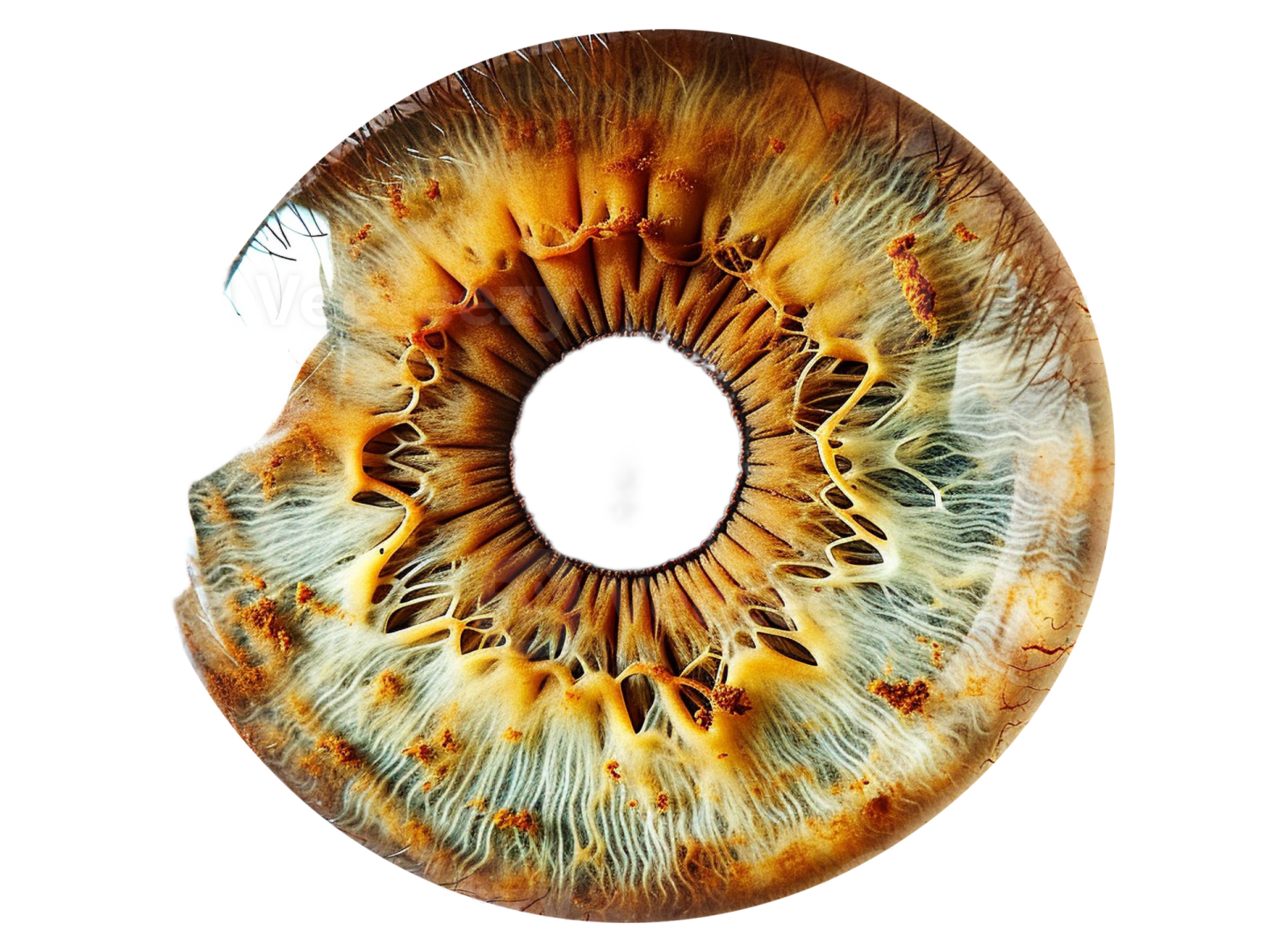a close up view of an animal's eye