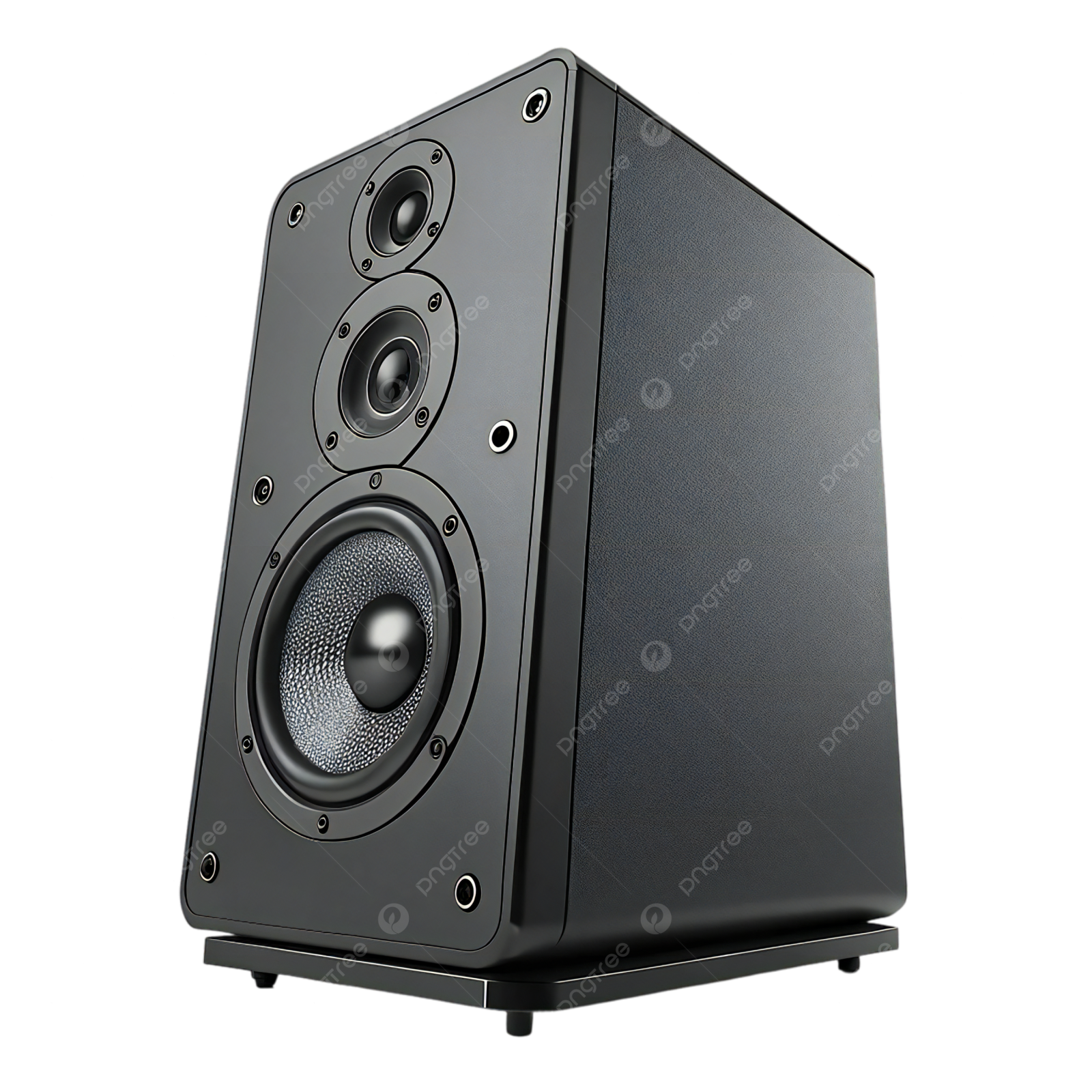 a black speaker on a white background stock photo