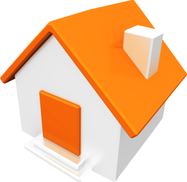 a house with an orange roof