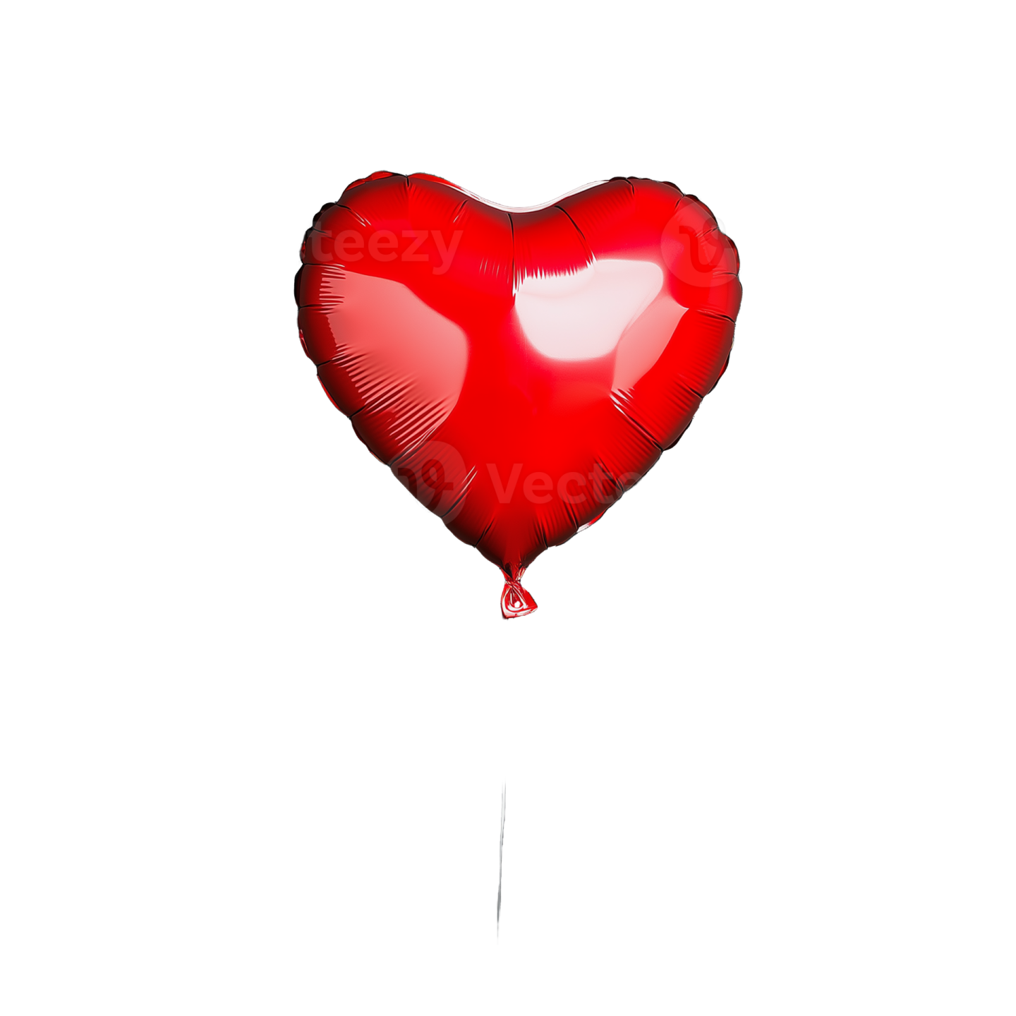 red heart balloon on a white background