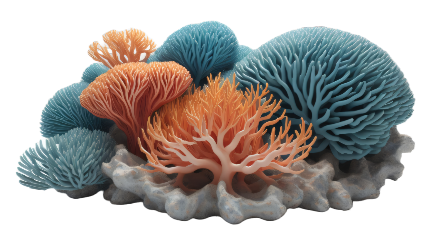 a group of corals in the ocean