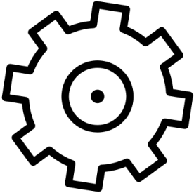 a black and white image of a gear wheel