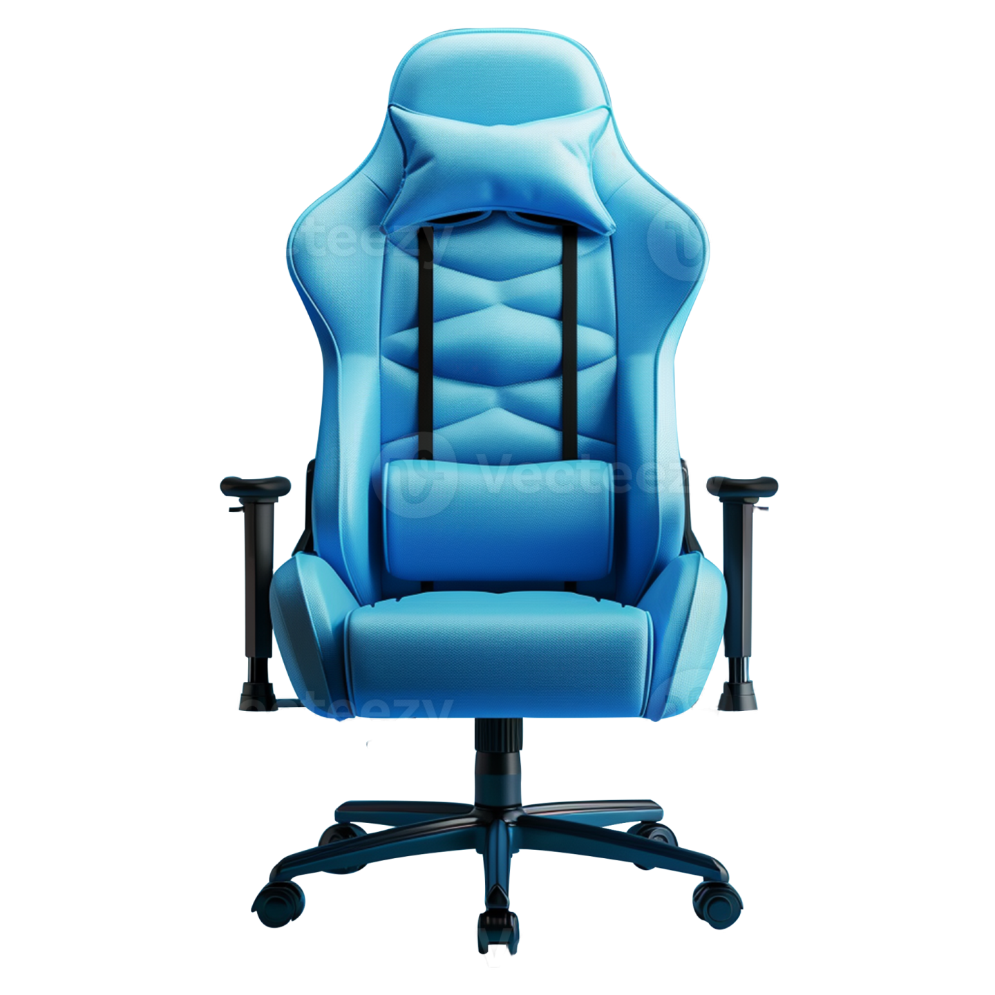 a blue gaming chair on a white background