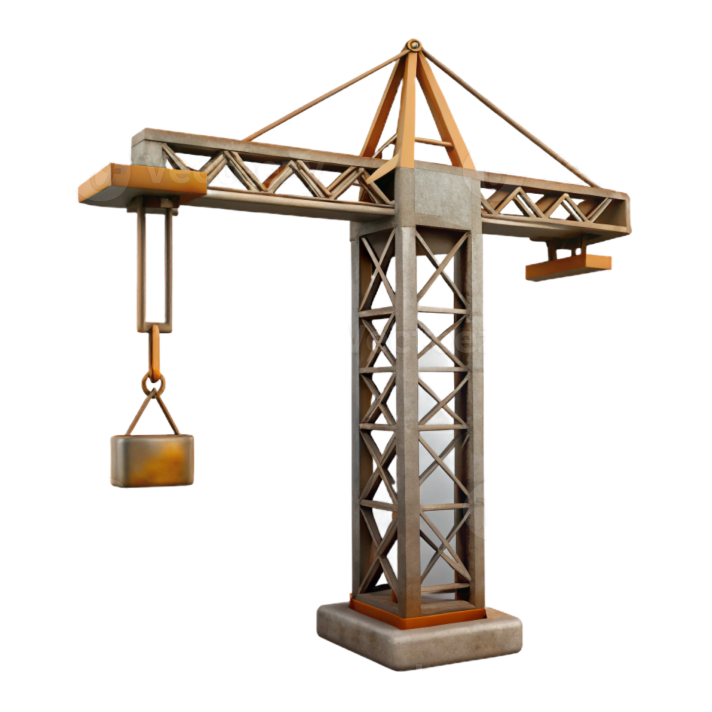 a construction crane on a white background