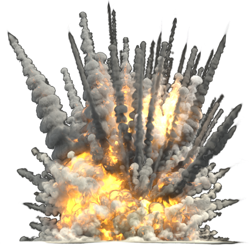 a large pile of black and white smoke