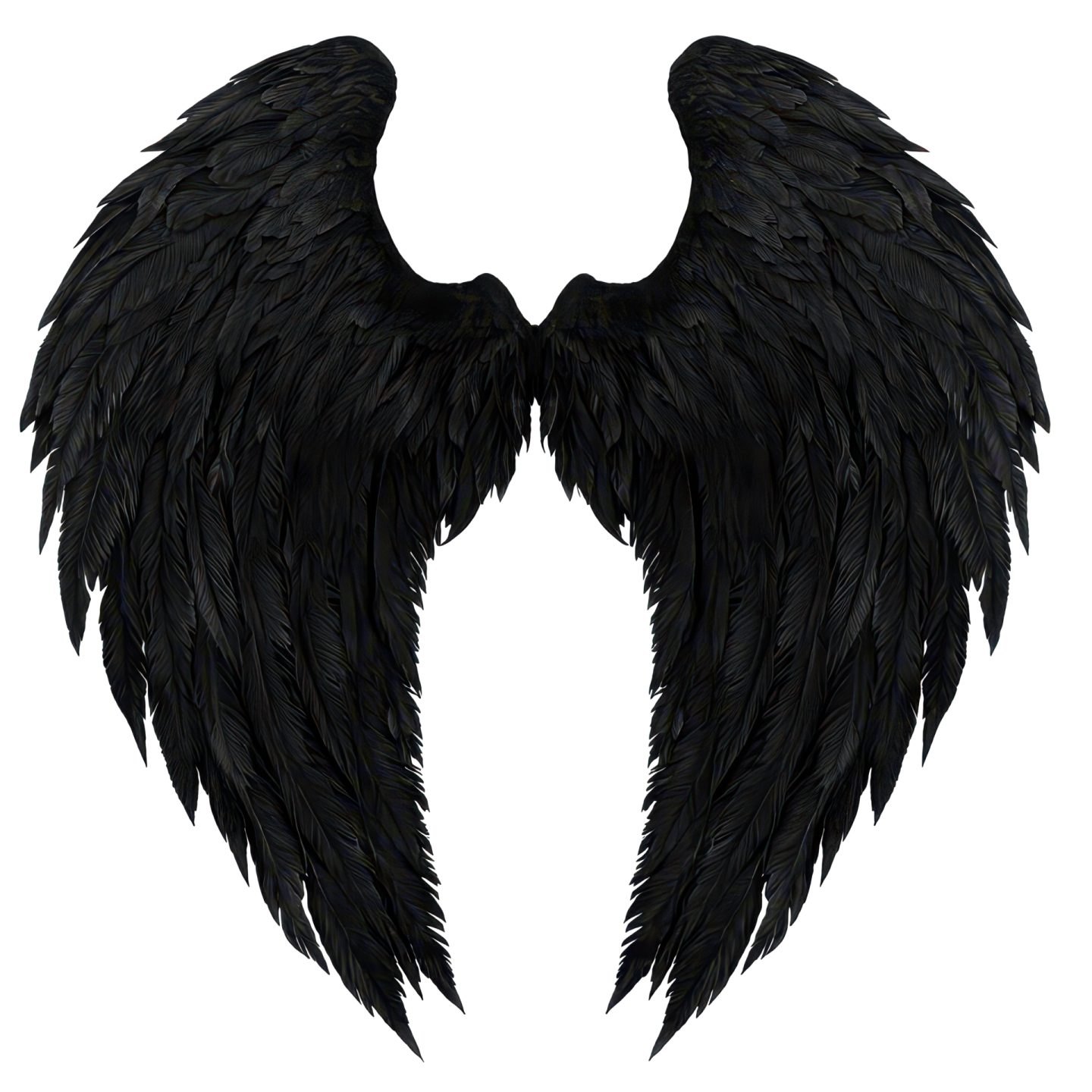 a pair of black angel wings