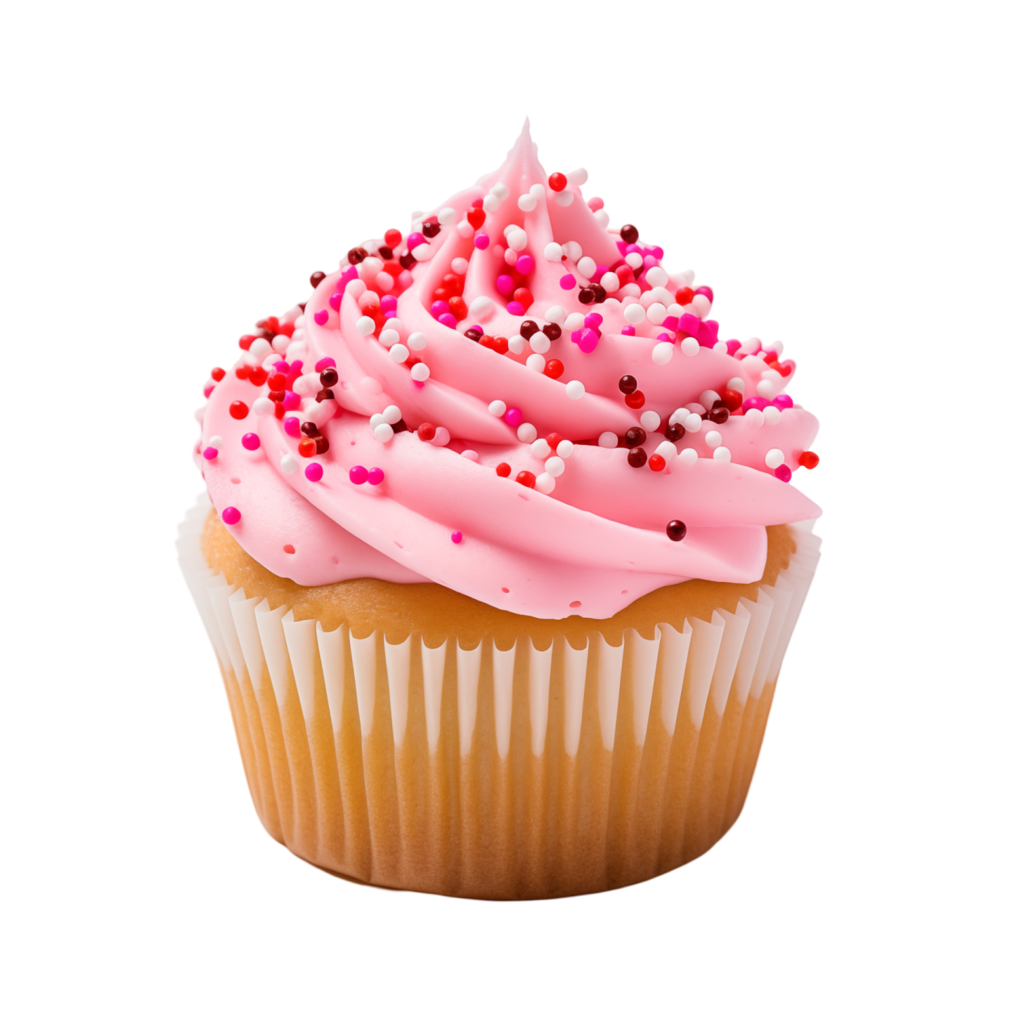 a cupcake with pink frosting on top