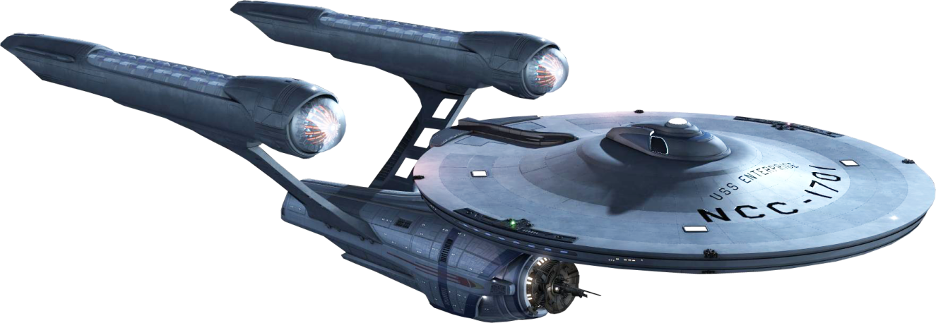 a blue spaceship with two lights on it