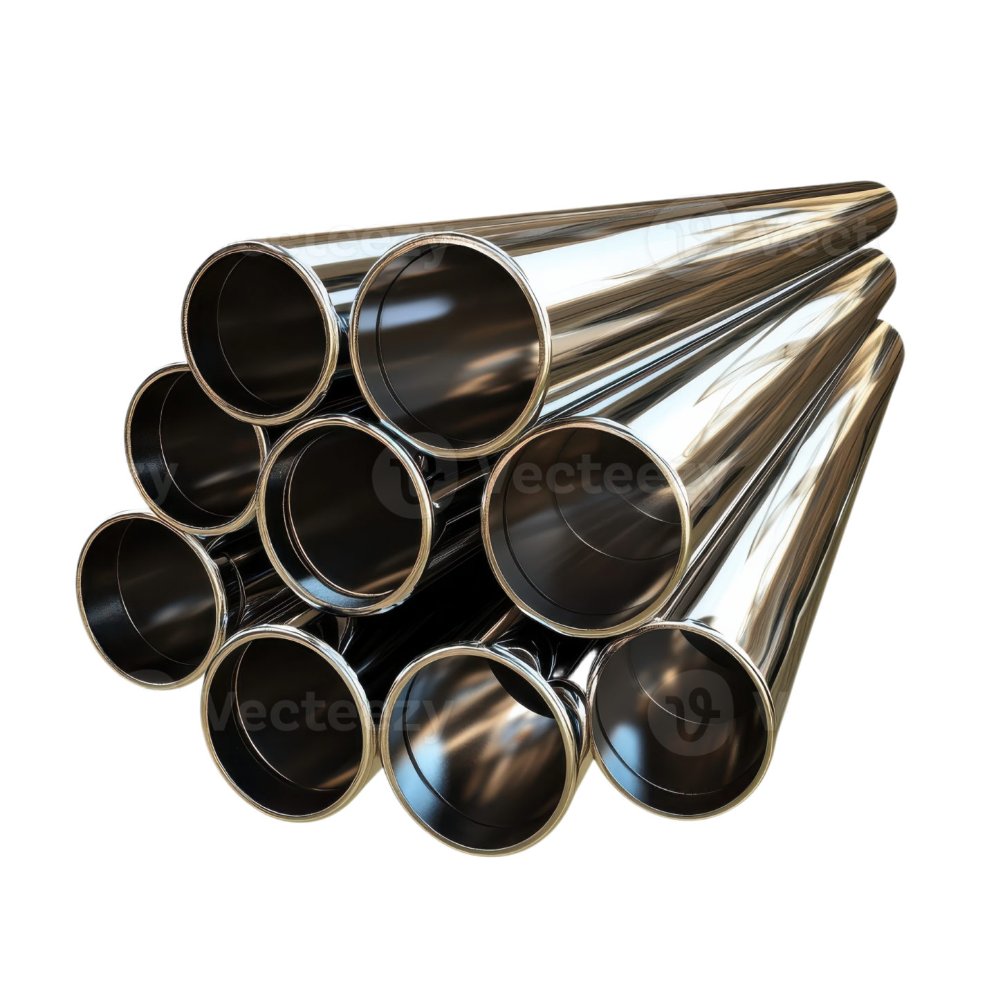 a pile of stainless pipes