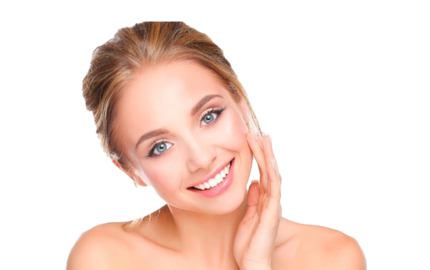 a woman with her hand on her face