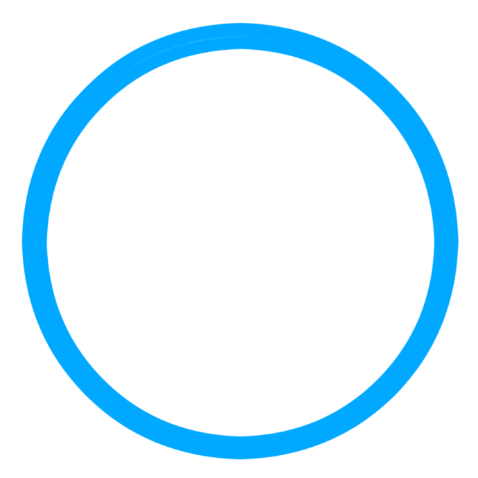 a blue circle on a white background
