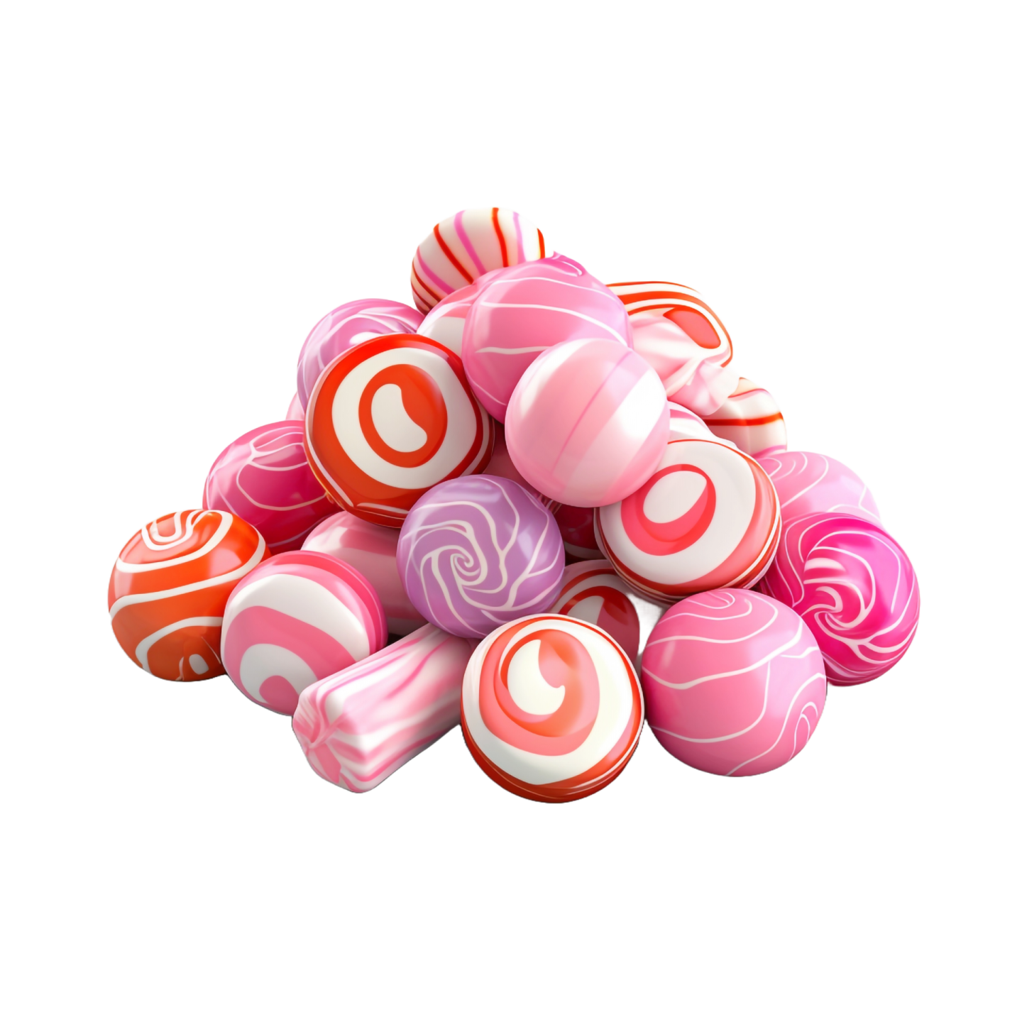 a pile of pink, orange and white candys